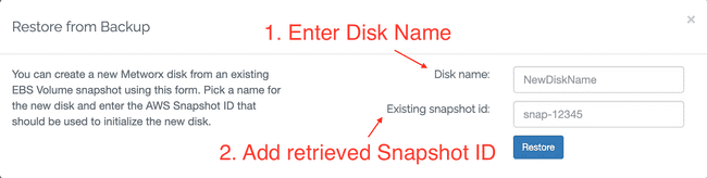 Create New Disk with Snapshot ID