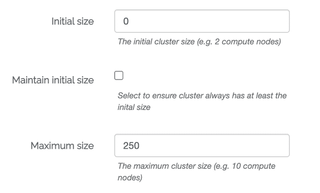 Size Configurations