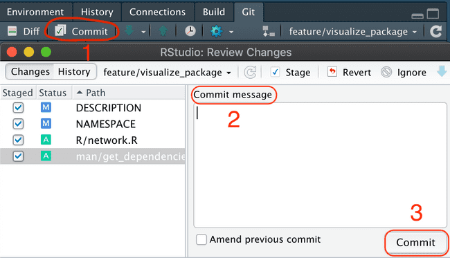 Committing Changes in RStudio